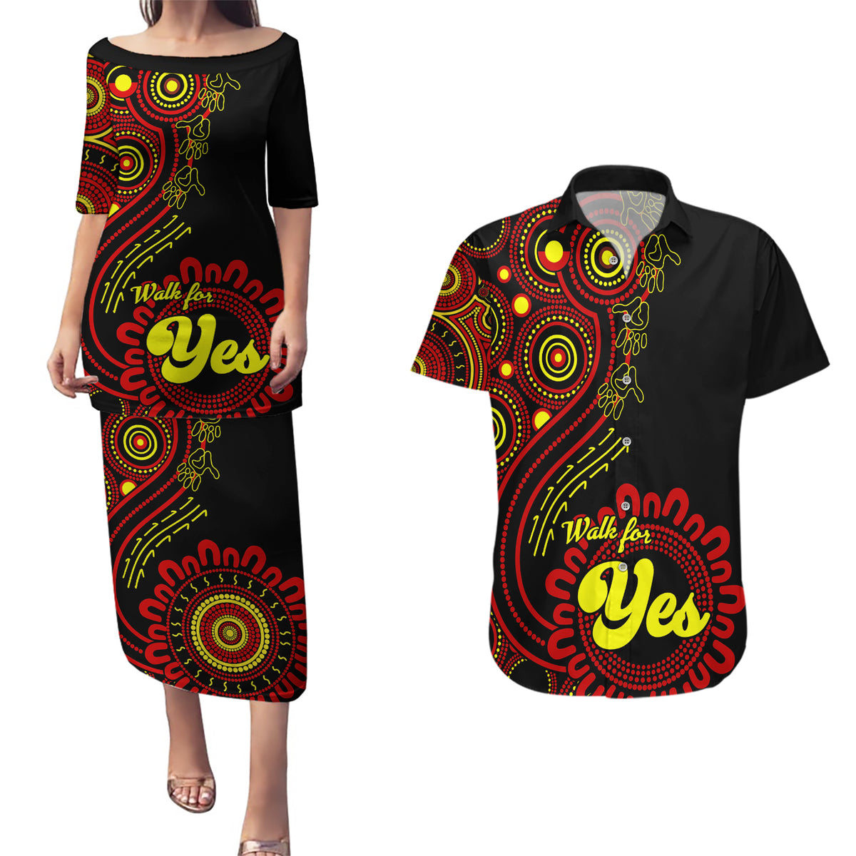 australia-walk-for-yes-couples-matching-puletasi-dress-and-hawaiian-shirt-indigenous-voice-2023-aboriginal-red-vibe