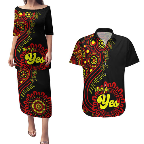 australia-walk-for-yes-couples-matching-puletasi-dress-and-hawaiian-shirt-indigenous-voice-2023-aboriginal-red-vibe