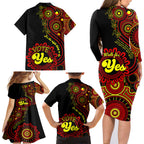 australia-walk-for-yes-family-matching-long-sleeve-bodycon-dress-and-hawaiian-shirt-indigenous-voice-2023-aboriginal-red-vibe