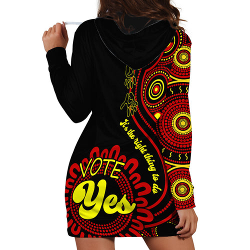 australia-walk-for-yes-hoodie-dress-indigenous-voice-2023-aboriginal-red-vibe