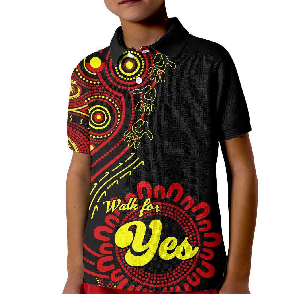 australia-walk-for-yes-kid-polo-shirt-indigenous-voice-2023-aboriginal-red-vibe