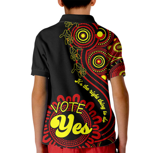 australia-walk-for-yes-kid-polo-shirt-indigenous-voice-2023-aboriginal-red-vibe