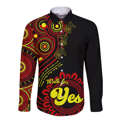 australia-walk-for-yes-long-sleeve-button-shirt-indigenous-voice-2023-aboriginal-red-vibe
