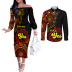 personalised-australia-walk-for-yes-couples-matching-off-the-shoulder-long-sleeve-dress-and-long-sleeve-button-shirts-indigenous-voice-2023-aboriginal-red-vibe