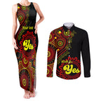 personalised-australia-walk-for-yes-couples-matching-tank-maxi-dress-and-long-sleeve-button-shirts-indigenous-voice-2023-aboriginal-red-vibe