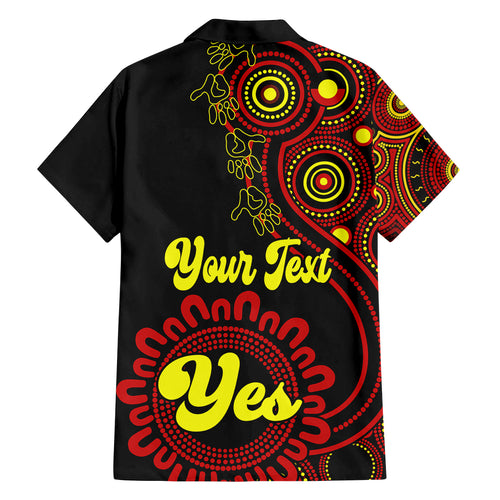 personalised-australia-walk-for-yes-family-matching-long-sleeve-bodycon-dress-and-hawaiian-shirt-indigenous-voice-2023-aboriginal-red-vibe