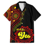 personalised-australia-walk-for-yes-family-matching-mermaid-dress-and-hawaiian-shirt-indigenous-voice-2023-aboriginal-red-vibe