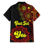 personalised-australia-walk-for-yes-family-matching-off-shoulder-long-sleeve-dress-and-hawaiian-shirt-indigenous-voice-2023-aboriginal-red-vibe