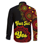 personalised-australia-walk-for-yes-family-matching-off-shoulder-long-sleeve-dress-and-hawaiian-shirt-indigenous-voice-2023-aboriginal-red-vibe