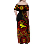 personalised-australia-walk-for-yes-family-matching-off-shoulder-maxi-dress-and-hawaiian-shirt-indigenous-voice-2023-aboriginal-red-vibe