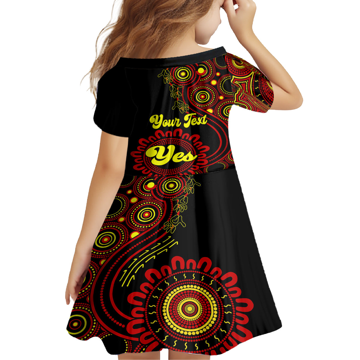 personalised-australia-walk-for-yes-family-matching-off-shoulder-short-dress-and-hawaiian-shirt-indigenous-voice-2023-aboriginal-red-vibe