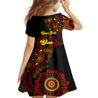 personalised-australia-walk-for-yes-family-matching-puletasi-dress-and-hawaiian-shirt-indigenous-voice-2023-aboriginal-red-vibe