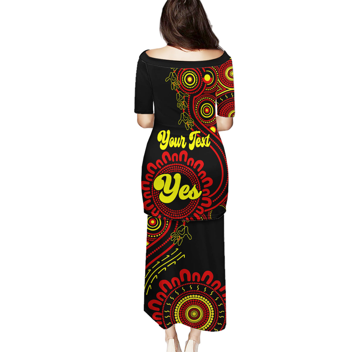 personalised-australia-walk-for-yes-family-matching-puletasi-dress-and-hawaiian-shirt-indigenous-voice-2023-aboriginal-red-vibe