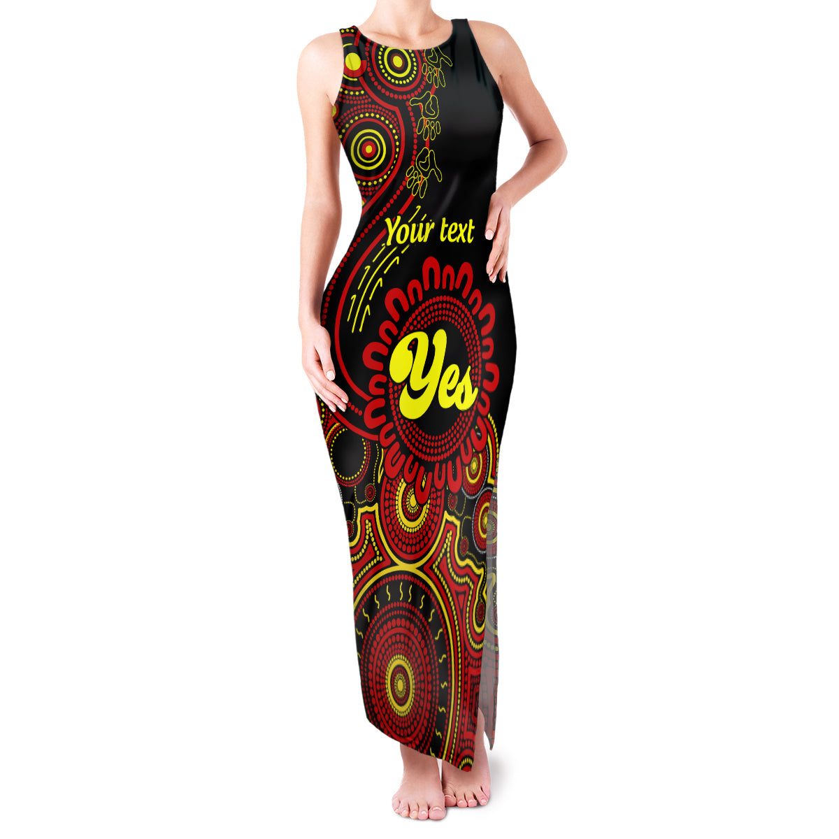 personalised-australia-walk-for-yes-family-matching-tank-maxi-dress-and-hawaiian-shirt-indigenous-voice-2023-aboriginal-red-vibe