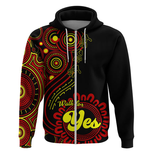 personalised-australia-walk-for-yes-hoodie-indigenous-voice-2023-aboriginal-red-vibe