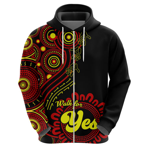 personalised-australia-walk-for-yes-hoodie-indigenous-voice-2023-aboriginal-red-vibe