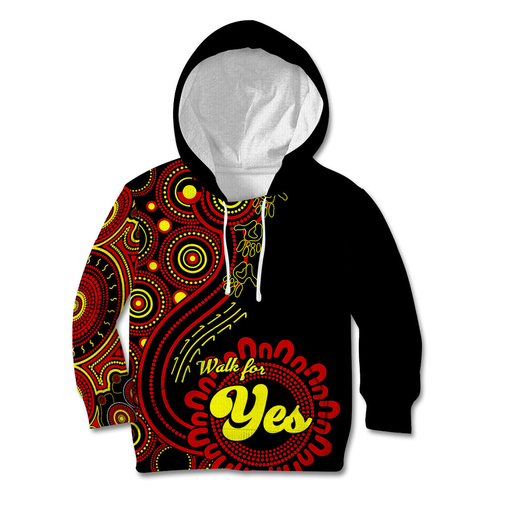 personalised-australia-walk-for-yes-kid-hoodie-indigenous-voice-2023-aboriginal-red-vibe