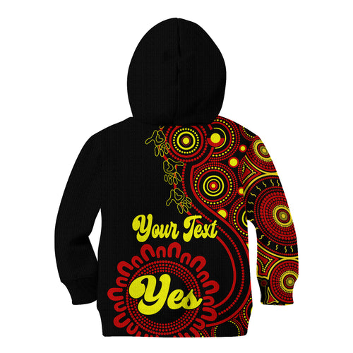 personalised-australia-walk-for-yes-kid-hoodie-indigenous-voice-2023-aboriginal-red-vibe