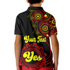 personalised-australia-walk-for-yes-kid-polo-shirt-indigenous-voice-2023-aboriginal-red-vibe