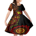 personalised-australia-walk-for-yes-kid-short-sleeve-dress-indigenous-voice-2023-aboriginal-red-vibe
