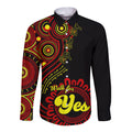 personalised-australia-walk-for-yes-long-sleeve-button-shirt-indigenous-voice-2023-aboriginal-red-vibe