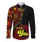 personalised-australia-walk-for-yes-long-sleeve-button-shirt-indigenous-voice-2023-aboriginal-red-vibe