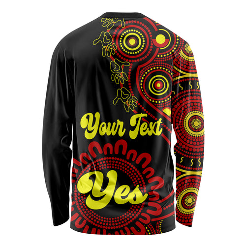 personalised-australia-walk-for-yes-long-sleeve-shirt-indigenous-voice-2023-aboriginal-red-vibe