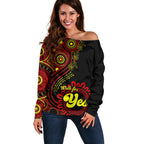 personalised-australia-walk-for-yes-off-shoulder-sweater-indigenous-voice-2023-aboriginal-red-vibe