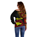 personalised-australia-walk-for-yes-off-shoulder-sweater-indigenous-voice-2023-aboriginal-red-vibe