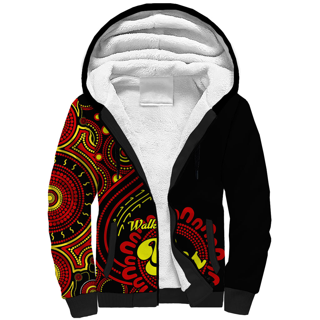 personalised-australia-walk-for-yes-sherpa-hoodie-indigenous-voice-2023-aboriginal-red-vibe