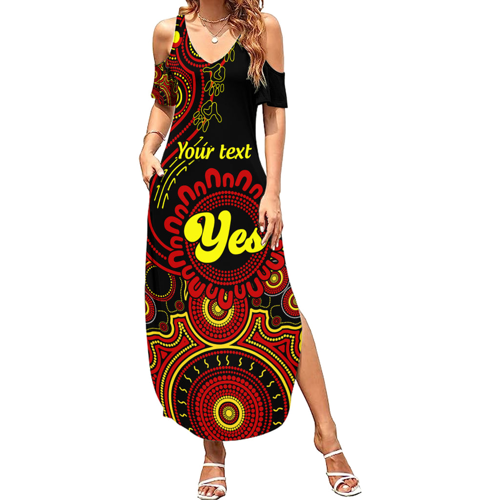 personalised-australia-walk-for-yes-summer-maxi-dress-indigenous-voice-2023-aboriginal-red-vibe