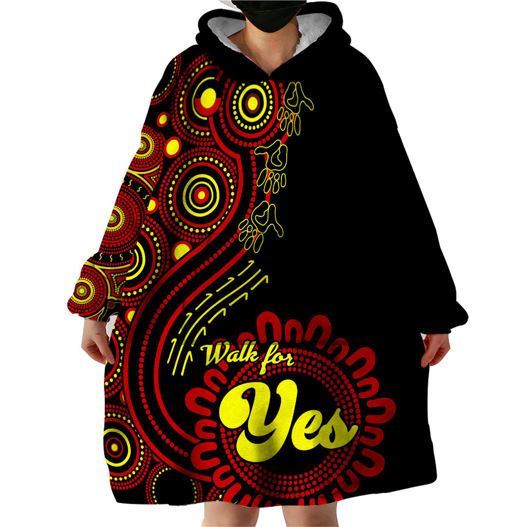 personalised-australia-walk-for-yes-wearable-blanket-hoodie-indigenous-voice-2023-aboriginal-red-vibe