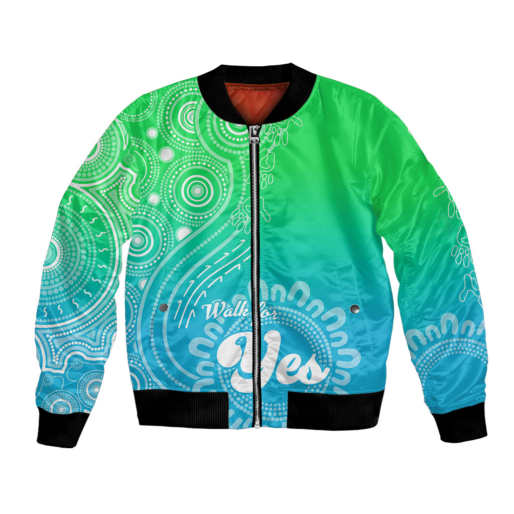 australia-walk-for-yes-bomber-jacket-indigenous-voice-2023-aboriginal-green-vibe