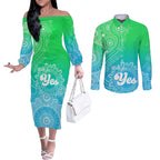 australia-walk-for-yes-couples-matching-off-the-shoulder-long-sleeve-dress-and-long-sleeve-button-shirts-indigenous-voice-2023-aboriginal-green-vibe