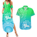 australia-walk-for-yes-couples-matching-summer-maxi-dress-and-hawaiian-shirt-indigenous-voice-2023-aboriginal-green-vibe