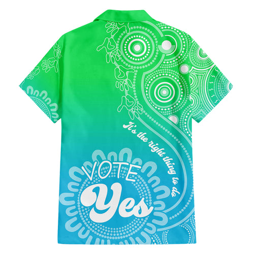 australia-walk-for-yes-family-matching-long-sleeve-bodycon-dress-and-hawaiian-shirt-indigenous-voice-2023-aboriginal-green-vibe