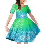 australia-walk-for-yes-kid-short-sleeve-dress-indigenous-voice-2023-aboriginal-green-vibe