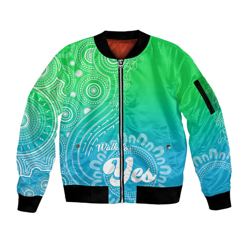 australia-walk-for-yes-sleeve-zip-bomber-jacket-indigenous-voice-2023-aboriginal-green-vibe