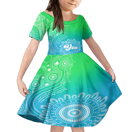 personalised-australia-walk-for-yes-family-matching-long-sleeve-bodycon-dress-and-hawaiian-shirt-indigenous-voice-2023-aboriginal-green-vibe