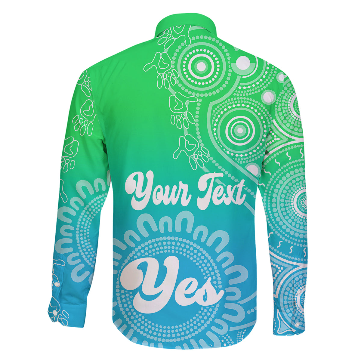 personalised-australia-walk-for-yes-family-matching-long-sleeve-bodycon-dress-and-hawaiian-shirt-indigenous-voice-2023-aboriginal-green-vibe