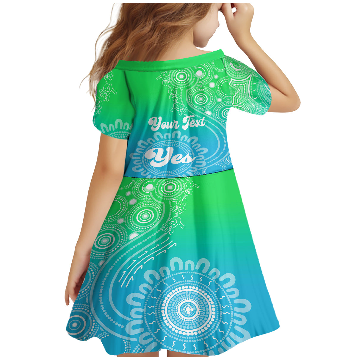 personalised-australia-walk-for-yes-family-matching-mermaid-dress-and-hawaiian-shirt-indigenous-voice-2023-aboriginal-green-vibe