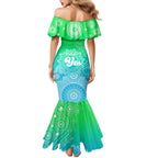personalised-australia-walk-for-yes-family-matching-mermaid-dress-and-hawaiian-shirt-indigenous-voice-2023-aboriginal-green-vibe