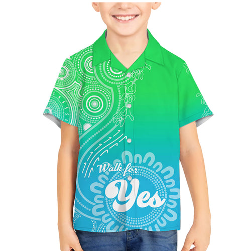 personalised-australia-walk-for-yes-family-matching-mermaid-dress-and-hawaiian-shirt-indigenous-voice-2023-aboriginal-green-vibe