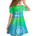 personalised-australia-walk-for-yes-family-matching-off-shoulder-maxi-dress-and-hawaiian-shirt-indigenous-voice-2023-aboriginal-green-vibe