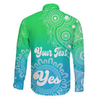 personalised-australia-walk-for-yes-family-matching-off-shoulder-maxi-dress-and-hawaiian-shirt-indigenous-voice-2023-aboriginal-green-vibe