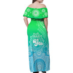 personalised-australia-walk-for-yes-family-matching-off-shoulder-maxi-dress-and-hawaiian-shirt-indigenous-voice-2023-aboriginal-green-vibe