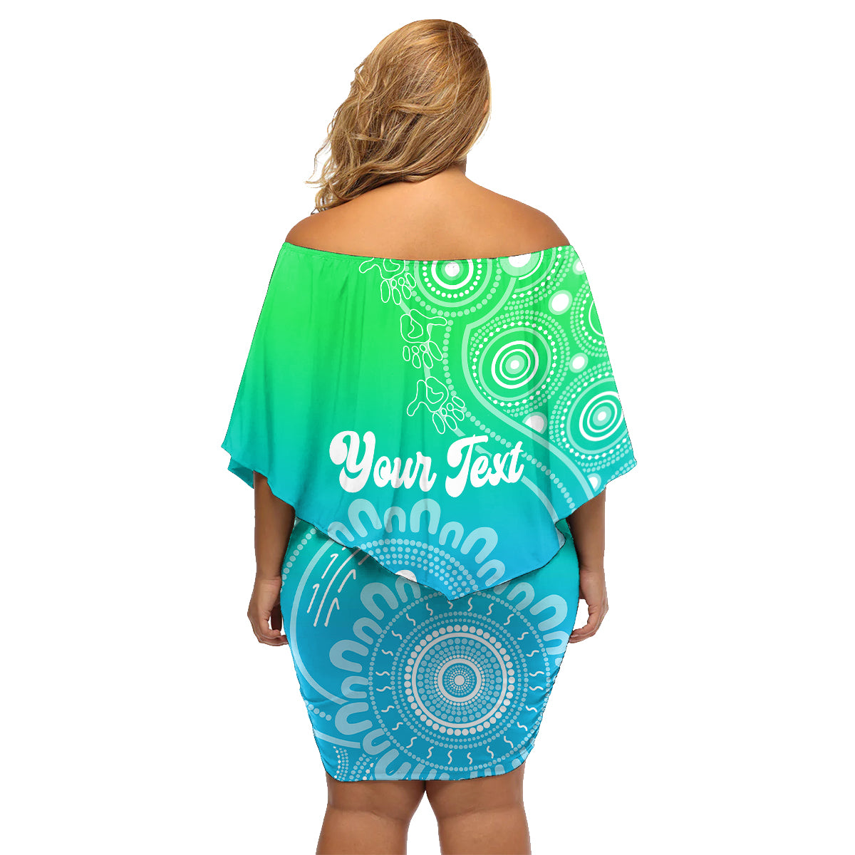 personalised-australia-walk-for-yes-family-matching-off-shoulder-short-dress-and-hawaiian-shirt-indigenous-voice-2023-aboriginal-green-vibe