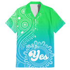 personalised-australia-walk-for-yes-family-matching-short-sleeve-bodycon-dress-and-hawaiian-shirt-indigenous-voice-2023-aboriginal-green-vibe