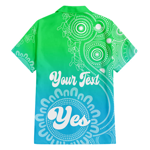 personalised-australia-walk-for-yes-family-matching-short-sleeve-bodycon-dress-and-hawaiian-shirt-indigenous-voice-2023-aboriginal-green-vibe