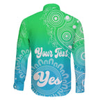 personalised-australia-walk-for-yes-family-matching-short-sleeve-bodycon-dress-and-hawaiian-shirt-indigenous-voice-2023-aboriginal-green-vibe